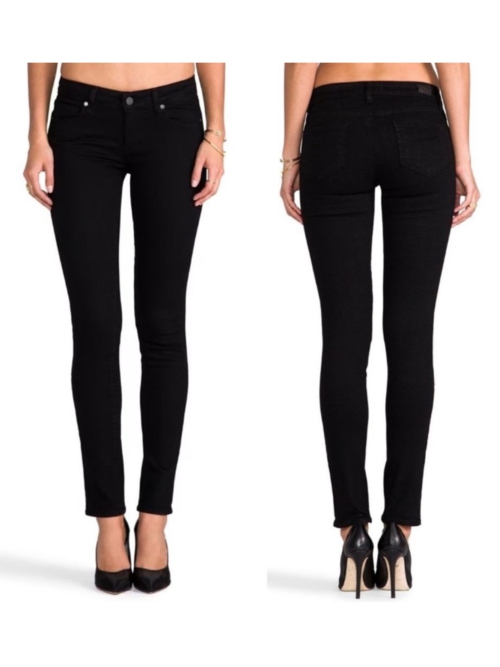 PAIGE Skyline Skinny Jet Black Jeans Size 28